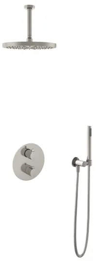 Hotbath Buddy IBS Regendoucheset - 15cm plafondarm - 30cm ronde hoofddouche - staafhanddouche - geborsteld nikkel IBS1AGN25