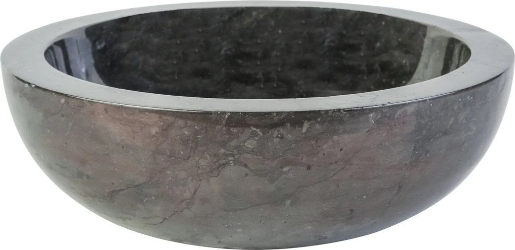 Sanigoods Ellie waskom rond gepolijst 35x12cm zwart marmer