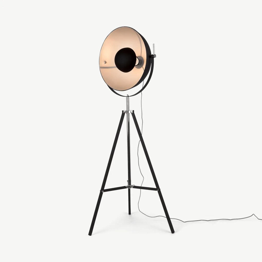 Chicago staande lamp, zwart en zilverkleur