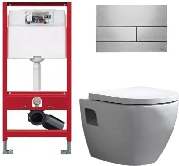 Tece Toiletset - Inbouw WC Hangtoilet wandcloset - Daley Tece Square RVS Geborsteld