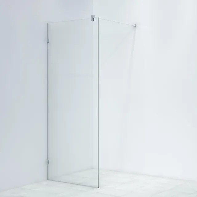 Saniclass Bellini Inloopdouche - scharnierbevestiging - 80x200cm - 8mm veiligheidsglas - anti kalk - chroom WALKINFIXCONNECT-80