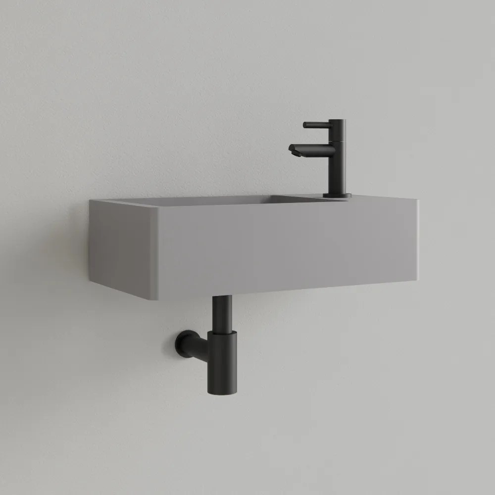 Sanigoods Luko fontein 40x22cm rechts met kraangat leigrijs