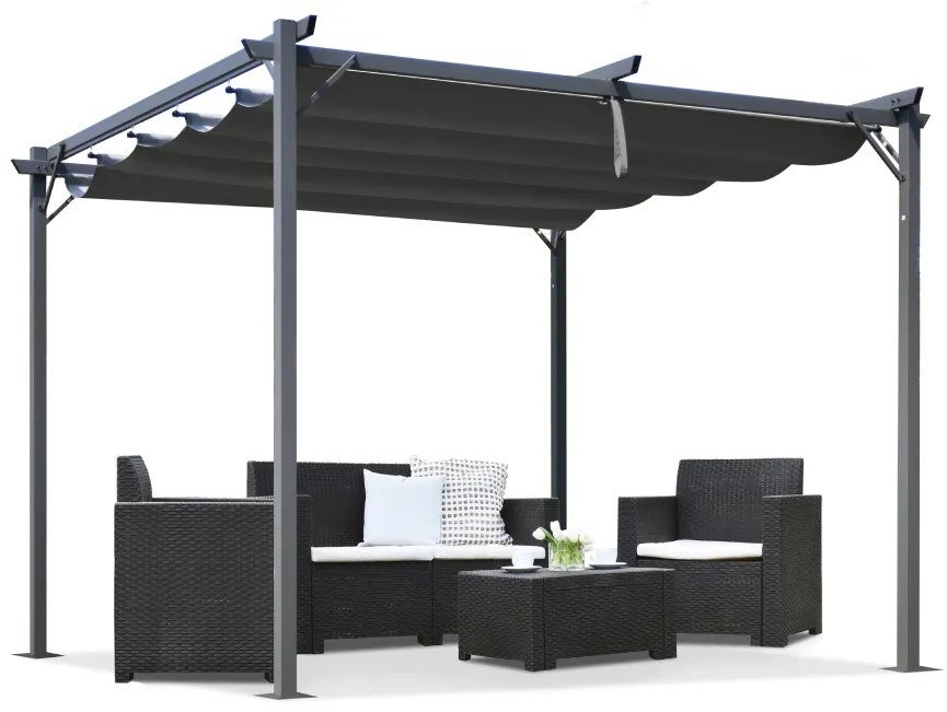 Antraciet terraspergola La Palma 3x3 Garden Point