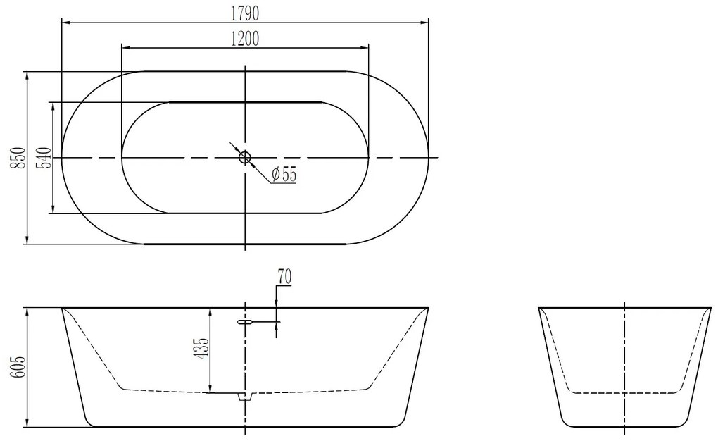 Best Design Bianco marmer vrijstaand bad 179x85cm wit mat