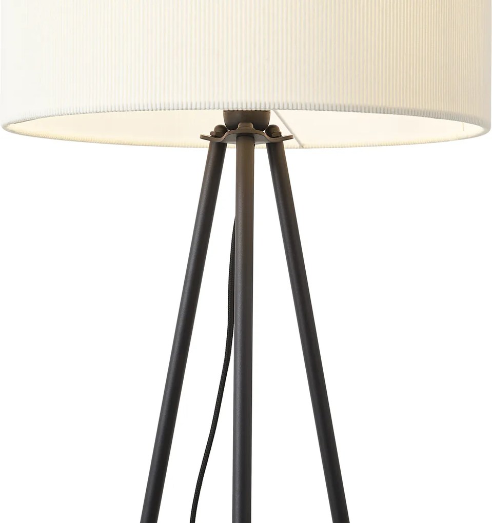 Moderne tripod vloerlamp wit met velours kap - Luz