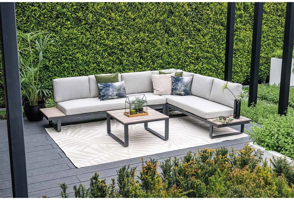 Garden Impressions Diego loungeset 4-delig - donker grijs