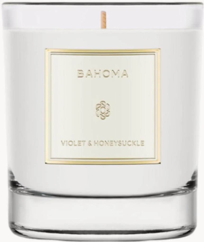 Handgegoten geurkaars Violet & Honeysuckle (perzik, kamperfoelie, muskus)