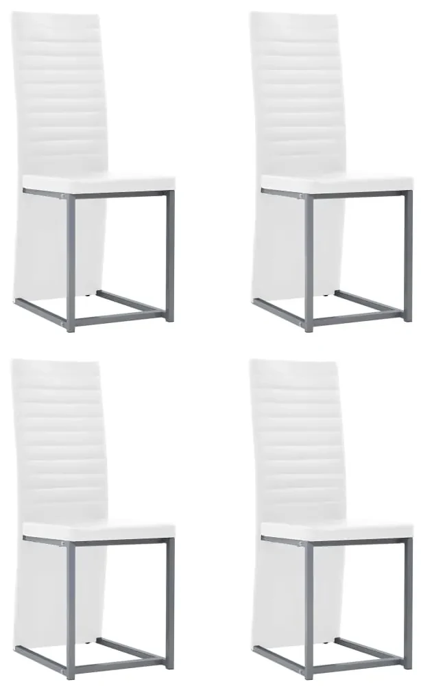 vidaXL Eetkamerset staal en gehard glas zwart en wit 5-delig
