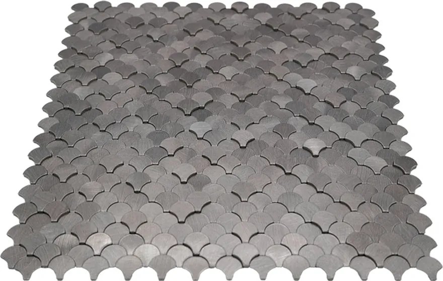 Zelfklevende Mozaïektegels Metaal | Visschub Antraciet | 28,8×29,8 cm | Keuken, Bad & WC