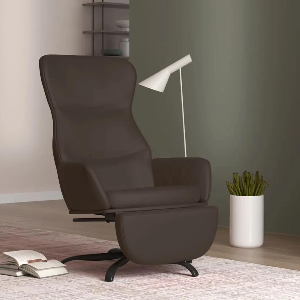 vidaXL Relaxstoel met voetensteun kunstleer bruin