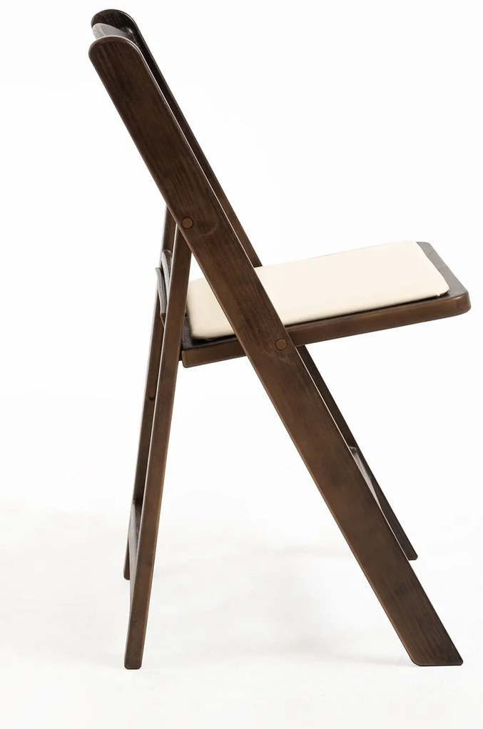 Pak 4 opvouwbare Gala stoelen met kussen met houteffect