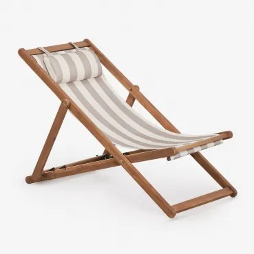 Opvouwbare Houten Hangmat Met Kussen Kardis Tapioca Beige - Bruin - Mokka - Sklum