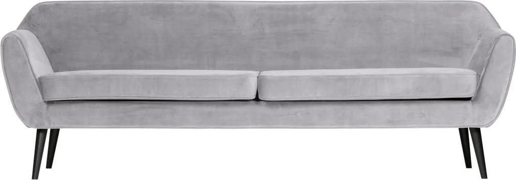 Woood Rocco xl sofa 230 cm fluweel lichtgrijs - Katoen polyester - Velvet - Woood - Velours Fluweel