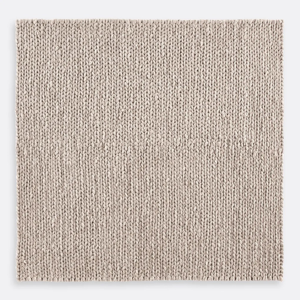 Vierkant wollen vloerkleed met tricot effect, Diano