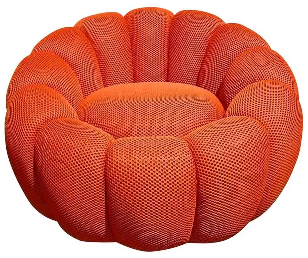 Kare Design Peppo Bloom Ronde Fauteuil Draaibaar Oranje