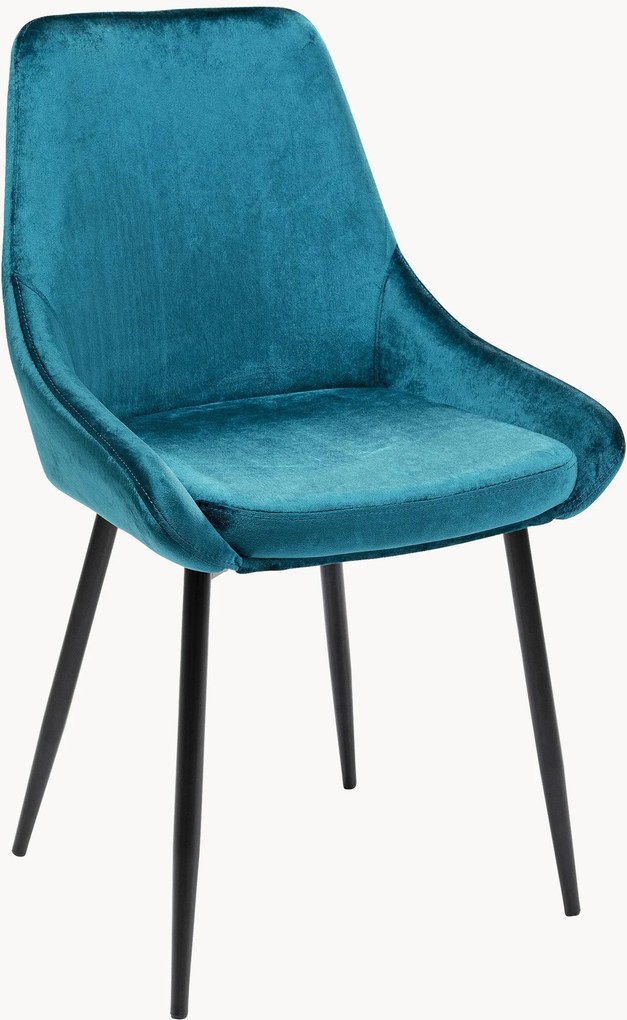 Fluwelen eetkamerstoelen East Side, 2 stuks
