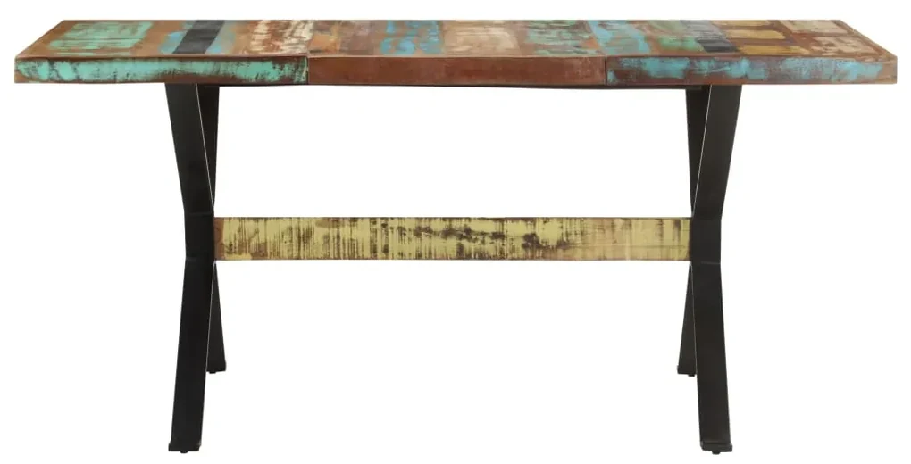 vidaXL Eettafel 160x80x76 cm massief gerecycled hout