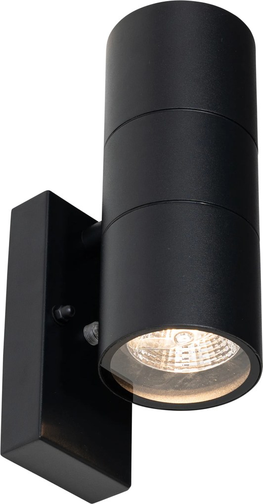 Buiten wandlamp zwart 2-lichts AR70 met schemersensor - Duo