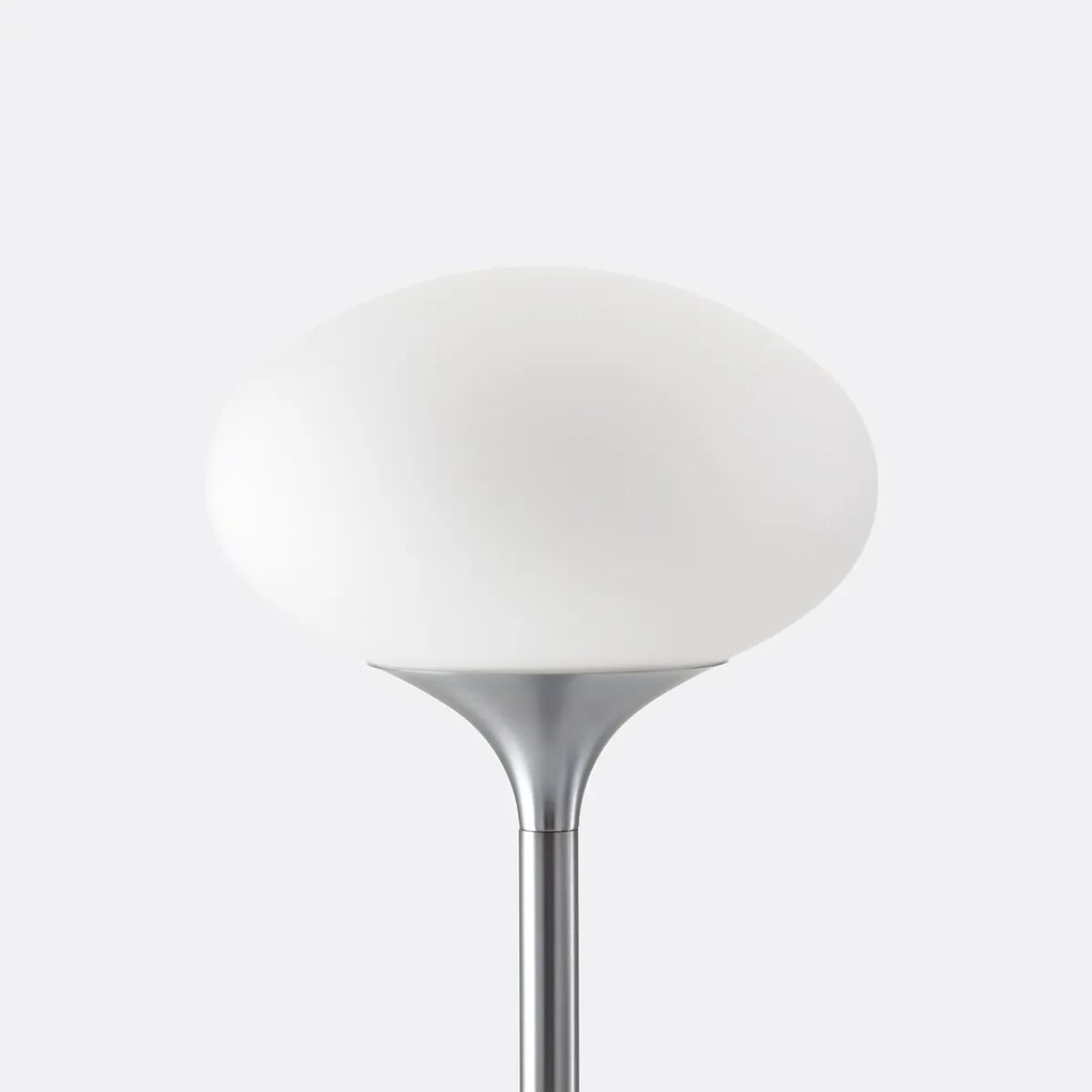 Vloerlamp van chroom en opaline metaal, Merisa