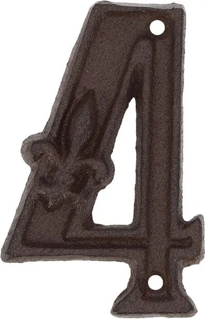 Esschert Design huisnummer 4 - LxBxH: 7,4x1,2x11,7cm