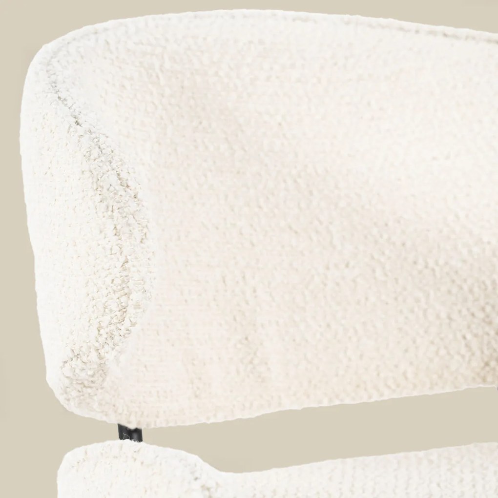 Boucle Eetkamerstoel Ronde Rug Beige