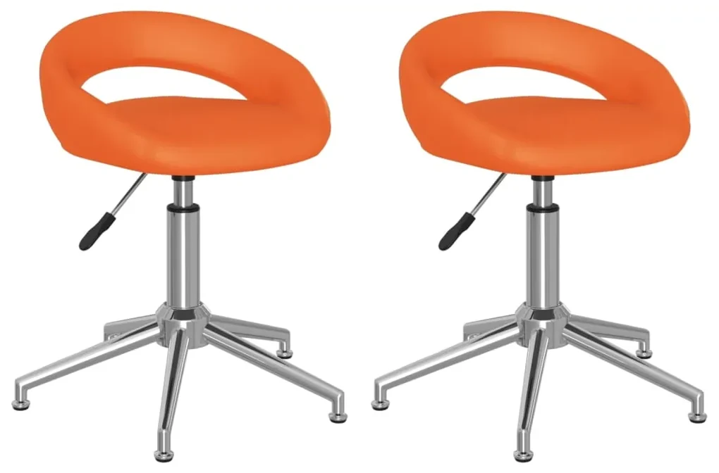 vidaXL Eetkamerstoelen draaibaar 2 st kunstleer oranje