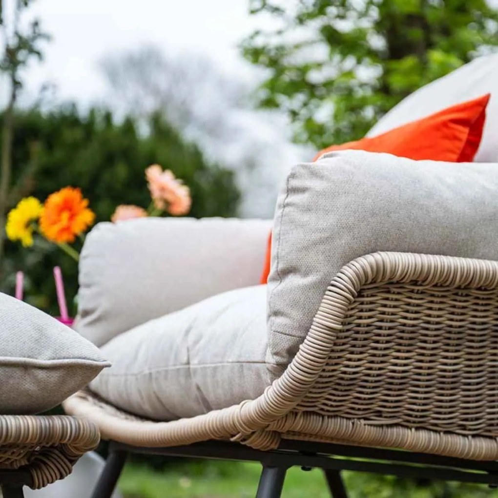 Garden Impressions Selene loungestoelen vintage willow - Mati bijzettafel Ø50x48 cm