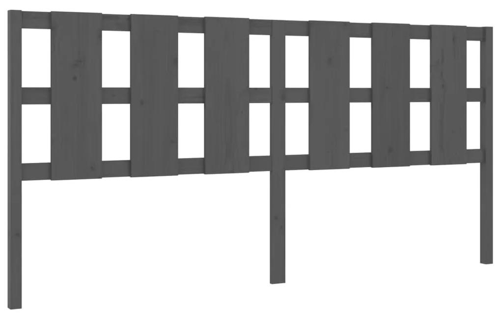 vidaXL Hoofdbord 205,5x4x100 cm massief grenenhout grijs