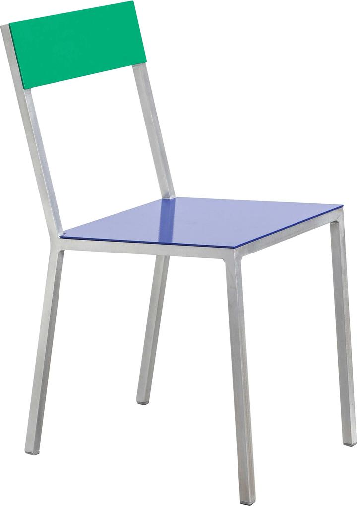 Valerie Objects Alu Chair stoel zitvlak donkerblauw rugleuning groen