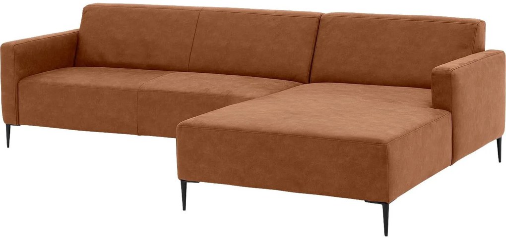 Goossens Key West cognac, micro leer, 3-zits, modern design