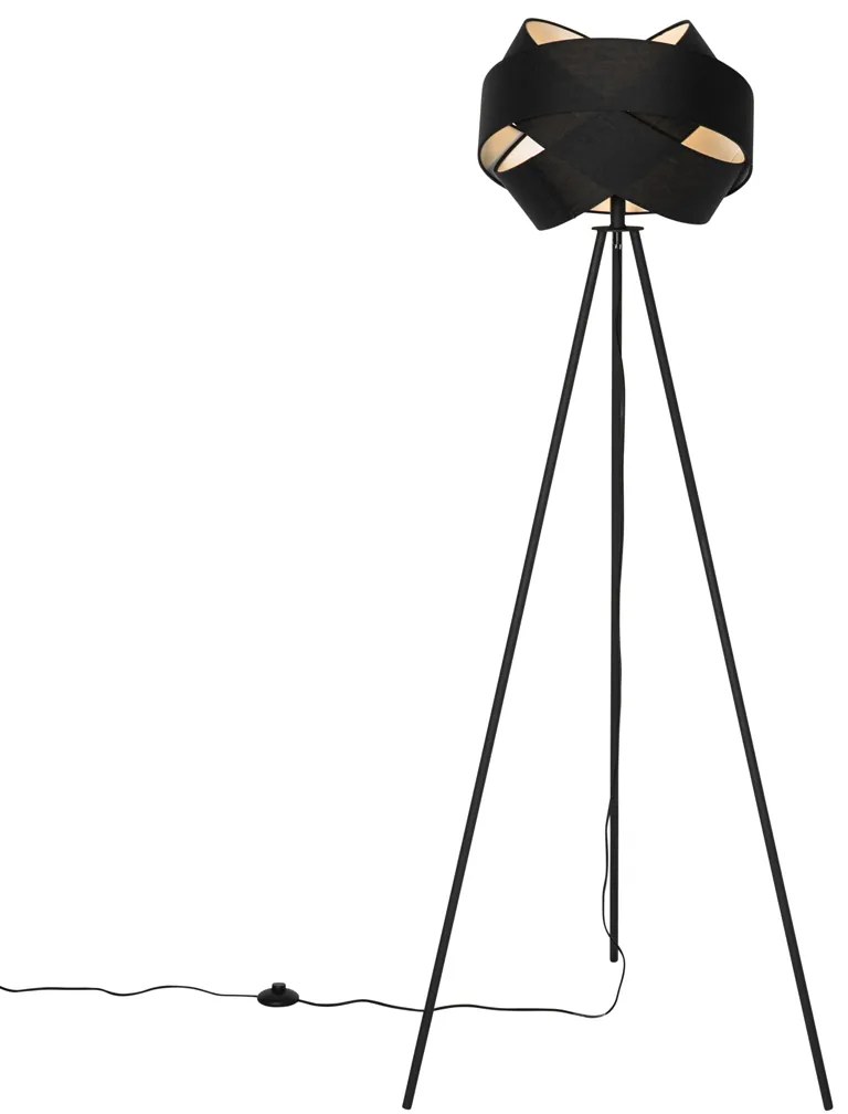 Moderne vloerlamp zwart - Cloth