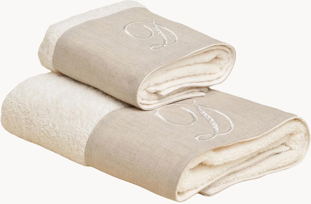 Katoenen handdoekenset Zahra, 2-delig, A-Z