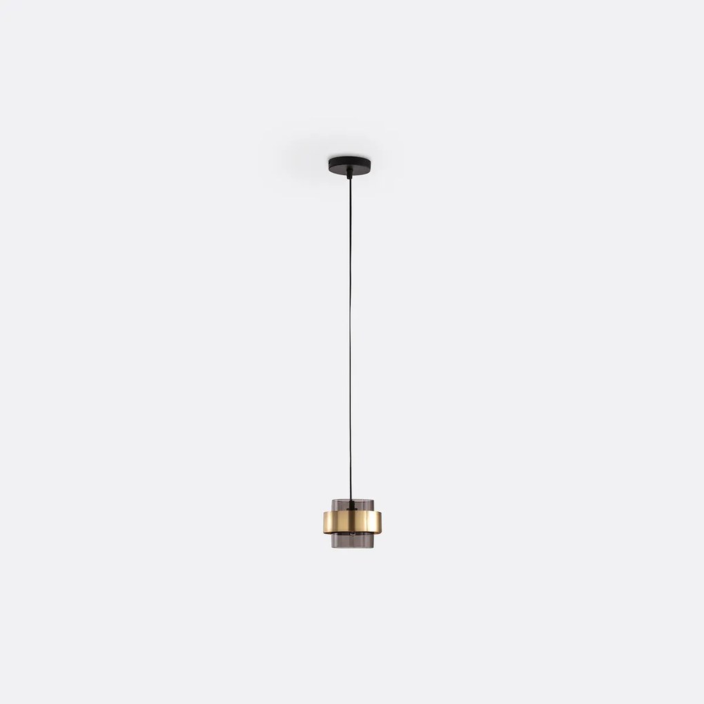 Hanglamp in gerookt glasØ13,8 cm, Botello