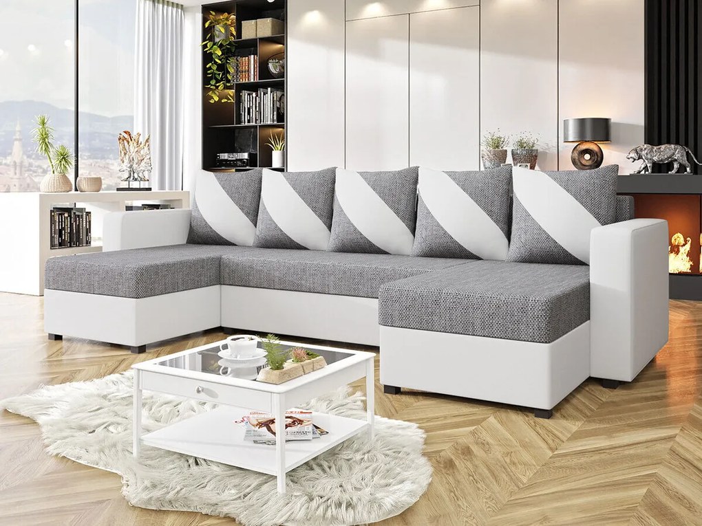 Hoekbank Memphis 121, Aanwezig, Aanwezig, 308x139x83cm, 117 kg, Poten: Kunststof, Hout: Grenen