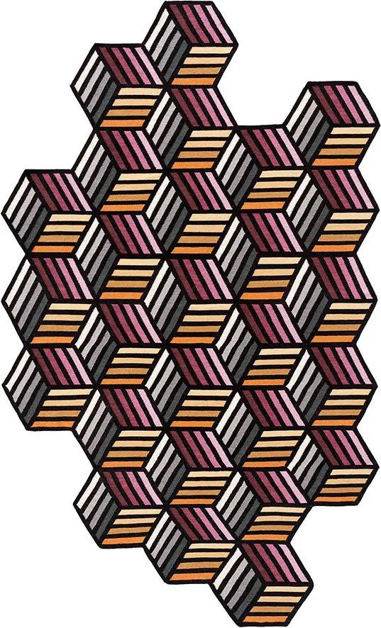 Gan - Parquet Hexagon Orange - 188 x 305 - Vloerkleed