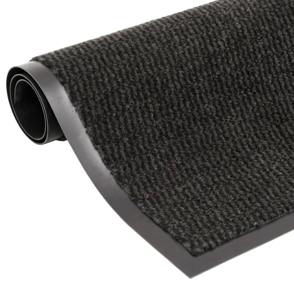 vidaXL Droogloopmat rechthoekig getuft 120x180 cm zwart
