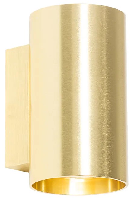 Smart wandlamp goud rond incl. 2 Wifi GU10 - Sandy