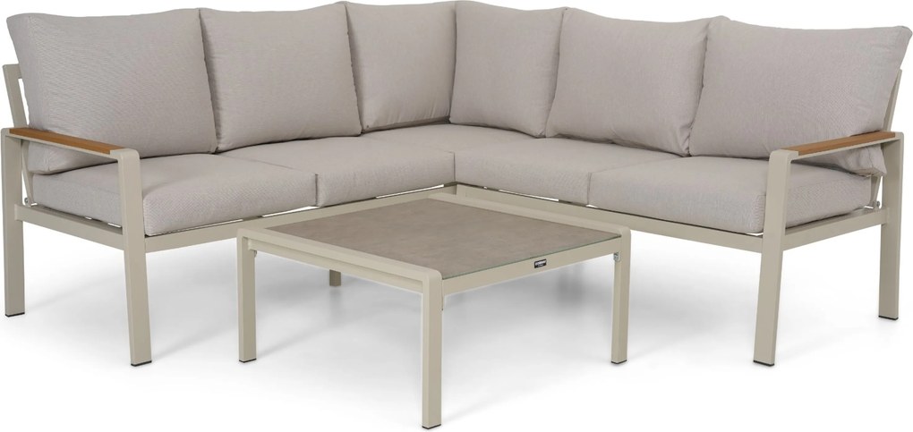 Hoek loungeset  Aluminium Taupe  Domani Furniture Leaf
