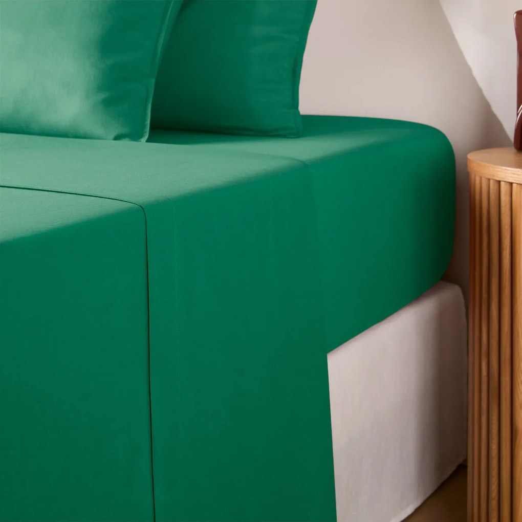 Effen plat laken in gewassen katoen, Scenario