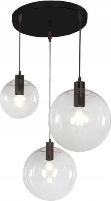Hangende glazen plafondlamp Lassi Zwart 20 25 30 cm APP309-3C
