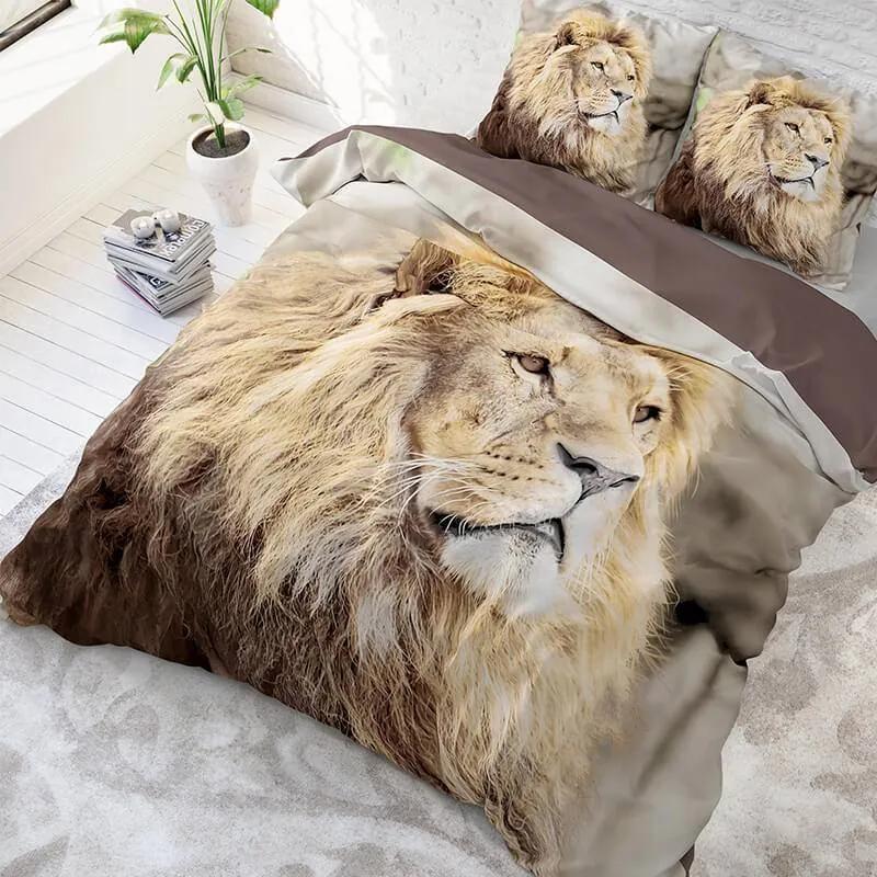 DreamHouse Bedding Lion Mind - Taupe Lits-jumeaux (240 x 220 cm + 2 kussenslopen) Dekbedovertrek