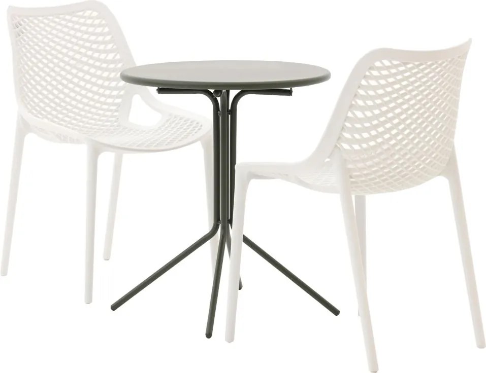 Bistro- en balkonset Forza  | 2 personen staal | Tuinset stapelbaar | 3-delig | Kees Smit Tuinmeubelen