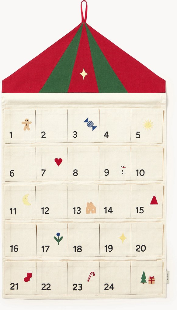 Geborduurde katoenen adventskalender Nicolin
