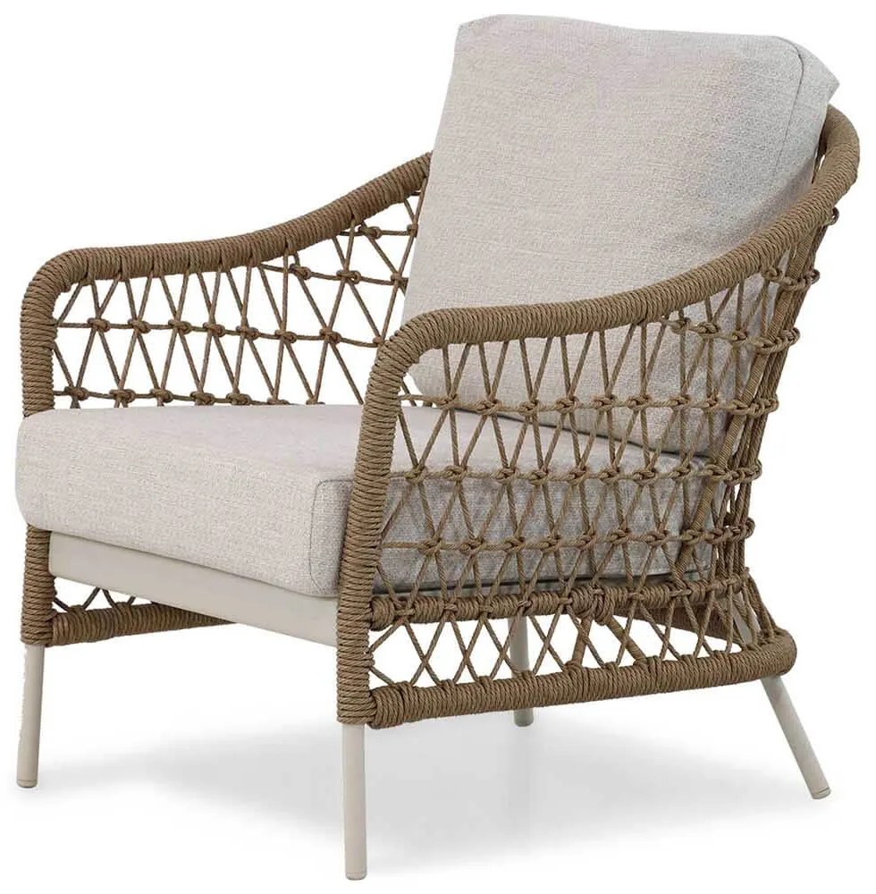 Tuinstoel Aluminium/wicker Taupe-naturel-bruin Coco Bali