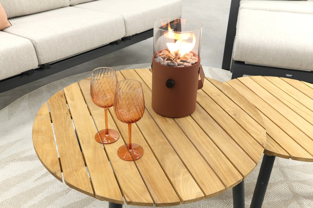 Lagos/Mindo verstelbare 5-zits stoel-bank loungeset - antraciet