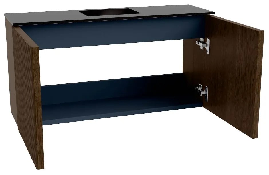 Mondiaz Joya 80cm toiletmeubel walnut met wastafel faye midden zonder kraangat urban