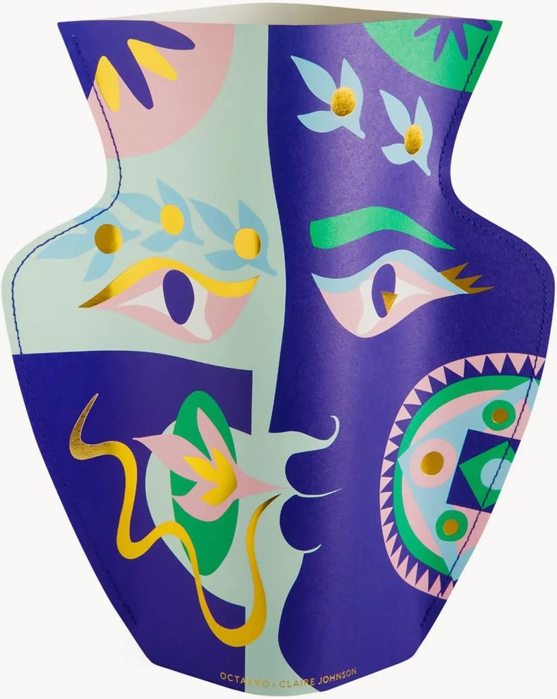 Handgemaakte decoratieve vaas Olimpo van papier, H 29 cm