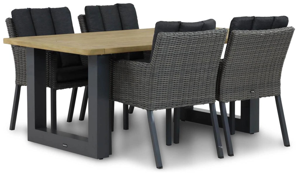 Tuinset 4 personen 180 cm Wicker Grijs Garden Collections Oxbow/Talai