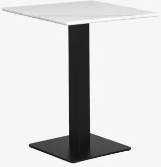 Vierkante Bar Tafel Van Natuurlijk Livanto-steen 70 X 70 Cm & Guangxi Wit Marmer - Zwart - Sklum
