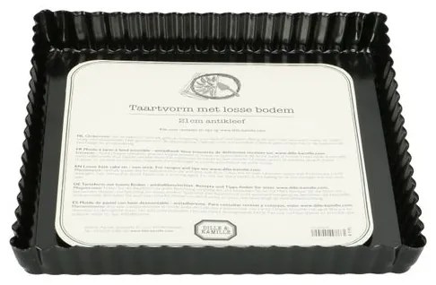 Taartvorm met losse bodem, metaal, 21 x 21 cm